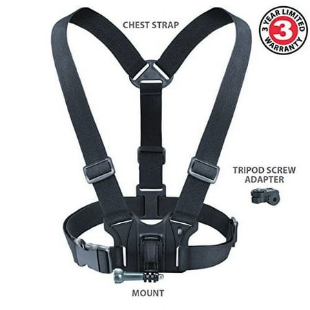 Image of USA Gear GRCMACS100BKEW Chest Mount Harness for Action and Compact Cameras