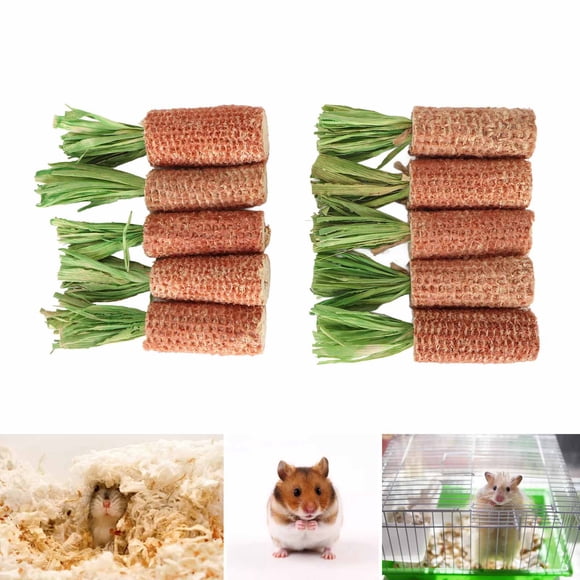 Juguete De Mazorca De Maíz Para Hámster, Juguete De Mazorca De Maíz De Conejo En Forma De Zanahoria, 10 Piezas Para Conejo