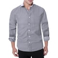 thumbnail image 1 of XDZJLR Chemise Homme Décontractée Business Couleur Unie Col à Revers Manches Longues, 1 of 3