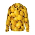 thumbnail image 2 of Goofa Ripe Yellow Lemon Printed Women's UPF 50+ Sun Protection Hoodie Jacket Lightweight Long Sleeve Sun Shirt for Women with Pocket Hiking Outdoor-, 2 of 9