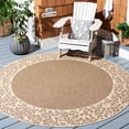 thumbnail image 2 of Safavieh Courtyard Regent Oriental Indoor/Outdoor Area Rug, Brown/Natural, 5'3" x 5'3" Round, 2 of 9