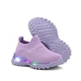 thumbnail image 2 of Linfrsh Toddler Boys Girls Light Up Shoes Lightweight Mesh Breathable Fashion Led Flashing Walking Running Sneakers for Toddler and Little Kid (Purple,11.5), 2 of 9