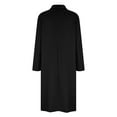 thumbnail image 4 of Hfyihgf Women's Elegant Trench Coat Notched Lapel Double Breasted Wool Blend Mid Long Peacoat Overcoat Black XXL, 4 of 5
