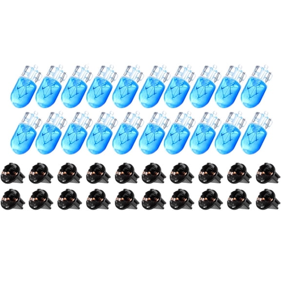 cciyu T10 Instrument 194 168 Halogen Bulbs Instrument Panel Gauge Cluster light Replacement fit for Marker Light Auto Side Lamp W5W 158 With Twist Lock Sockets