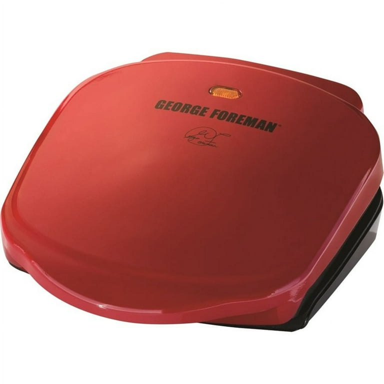 George Foreman 2-Serving Classic Plate Electric Indoor Grill and Panini  Press, Red, GR10RM 