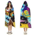 thumbnail image 3 of Geometry Dash Hooded Blanket Poncho Wearable Blanket Hoodie Cozy Soft Warm Flannel Fleece Throw Blanket for Women Men Boys Girls, 3 of 7