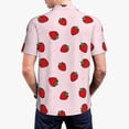 thumbnail image 3 of Balery Strawberry Printed Men’s Short Sleeve Polo Shirt, Midweight Men's Shirt,Golf Polo shirts -Small, 3 of 8