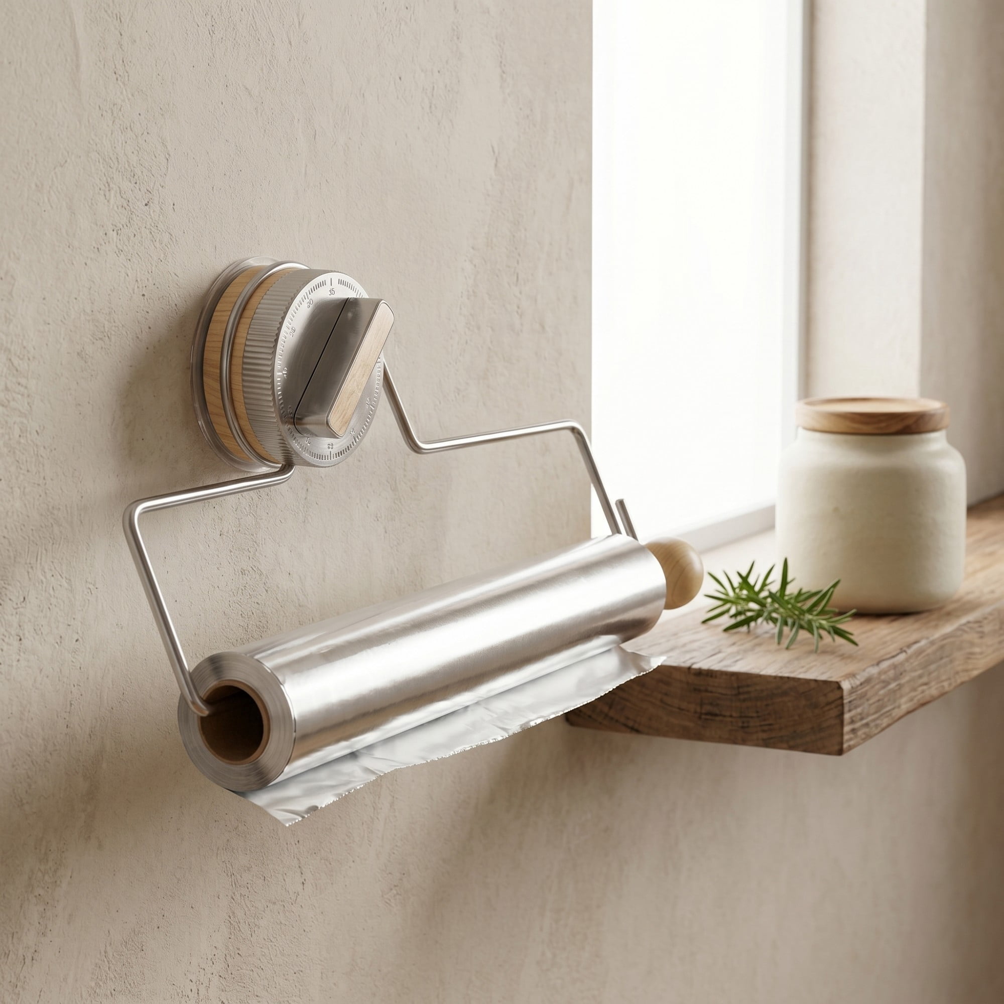Unique Bargains Wall Mount Paper Towel Holder Rustproof Towel Rack Natural 12.6x2.4inch