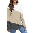 thumbnail image 5 of Kaemgyyd Plus Size Tops for Women Color Block Soft Comfy Tunic Tee Casual Loose Long Sleeve Crew Neck Shirt with Thumb Hole, 5 of 5