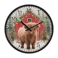 thumbnail image 2 of Voice Activated Clock with Glow Light 12 Inch Large Silent Wall Clock Battery Operated for Home Decor Cute Highland Cow Pattern, 2 of 8