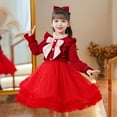 thumbnail image 6 of Gubotare Girls Long Sleeve Dress Girls Fall Dress Long Sleeve Casual Winter Dresses Size 6-7(Red,6-7 Years), 6 of 8