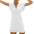 thumbnail image 3 of Vestido Tipo Sudadera con Media Cremallera para Mujer, Estilo Túnica, Sin Mangas, con Cuello en V, Color , Talla M, 3 of 9