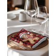 thumbnail image 6 of Gingerbread Christmas Cloth Napkins Set of 4 Reusable Dinner Napkins, Xmas Balls Branches Red Buffalo Plaid Cocktail Napkin Washable Table Napkins for Wedding/Holiday Party/Baby Shower 20"x20", 6 of 7