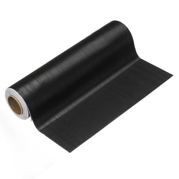 Uxcell Wood Grain Wallpaper Border 8" x 16.4ft Textured Frame Sticker, Black Wood