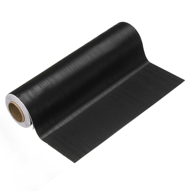 Banda de papel tapiz de grano de madera Uxcell 8" x 16.4ft, etiqueta de marco texturizado, madera negra