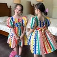 thumbnail image 2 of 2023, vestido de verano para niñas, Vestidos de princesa informales, mangas abullonadas, disfraces con estampado de flores, Vestidos para niños, ropa Floral de algodón 2-7Y15(6-7T) Gao Jinjia LED, 2 of 2
