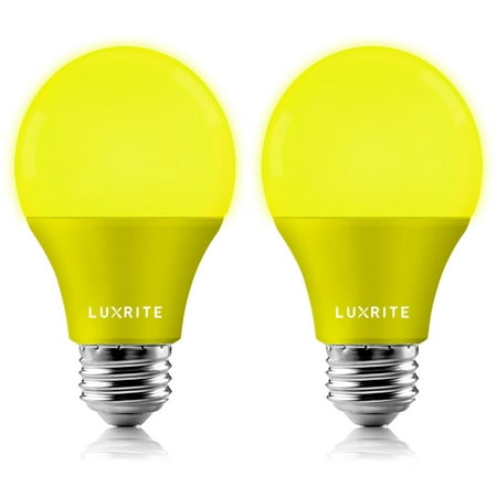 

Luxrite A19 LED Yellow Light Bulbs 60W Equivalent Non-Dimmable UL Listed E26 Base 2-Pack
