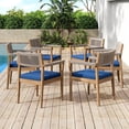 thumbnail image 6 of Braided Acacia Wood Outdoor Dining Table and Chairs Set of 2 – Teak Look with Beige Rope & Navy Cushions, All-Weather Patio Furniture for Garden, Poolside, and Backyard (Durable & Stylish), 6 of 9