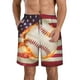 thumbnail image 1 of Fotbe Baseball Ball With Flag Trajes de Baño Estampados para Hombre, Shorts de Verano de Secado Rápido, Ropa de Playa, Bañadores-Large, 1 of 6