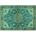 thumbnail image 1 of Ahgly Company Indoor Rectangle Persian Turquoise Blue Traditional Area Rugs, 2' x 5', 1 of 4