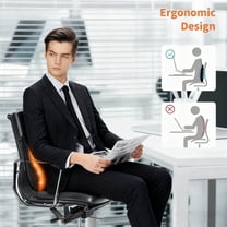 1 Pack Heated Back Massage Cushion, PU Leather Lumbar Support Pillow for Adults Home Office Car Use