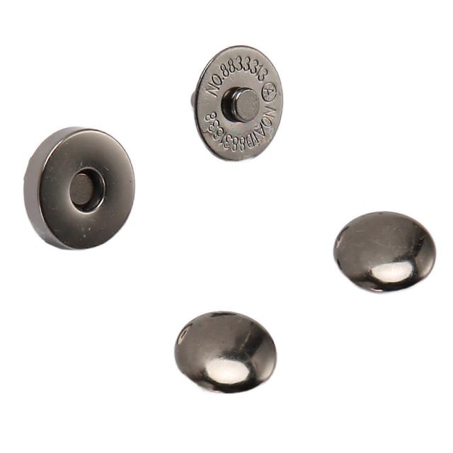 50 Sets Magnetic Snap Buttons 14x4mm High Hardness Alloy Magnetic Button Clasp Snaps for Decorating Punk Clothing Shoes Silver Black