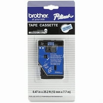 Brother P-Touch TC Tape Cartridge for P-Touch Labelers, 1/2"w, Black on Blue