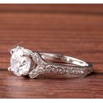thumbnail image 3 of Round Cut Solitaire Diamond Engagement Ring, Split Shank Diamond Ring, Pave Set Shank Diamond Ring, 925 Sterling Silver, 2.3 Ct Simulated Diamond, Promise Ring For Girlfriend, 3 of 5
