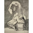 thumbnail image 2 of Henry Fuseli 11x14 Gold Ornate Wood Frame and Double Matted Museum Art Print Titled - A Man in Despair Over a Tombstone in a Cave with Other Figures (1770 - 1779), 2 of 4