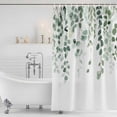 thumbnail image 2 of Eucalyptus Leaf Sage Green Shower Curtain Set - Extra Long 72" x 96" Washable Bathtub Curtain with 12 Hooks, Spring Weeping Leaves Botanical Waterproof Fabric Shower Curtains for Bathroom/Bathtub, 2 of 6