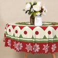 thumbnail image 4 of Nanqianyi Christmas Wreath Snowflake Round Tablecloth,60 Inch,Washable Table Cover for Holiday Party Kitchen Dinning Decor, 4 of 6