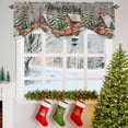 thumbnail image 3 of Merry Christmas Tie Up Valances Curtain, Winter Truck Pine Chalet Snowflake Grey Adjustable Rod Pocket Short Window Treatment Tie Up Curtains Valances for Kitchen Living Room Bathroom 54x18 Inches, 3 of 9