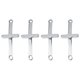 thumbnail image 3 of 10 colgantes de acero inoxidable en forma de cruz, accesorios para hacer joyas, para collares y pulseras (plata), 3 of 7