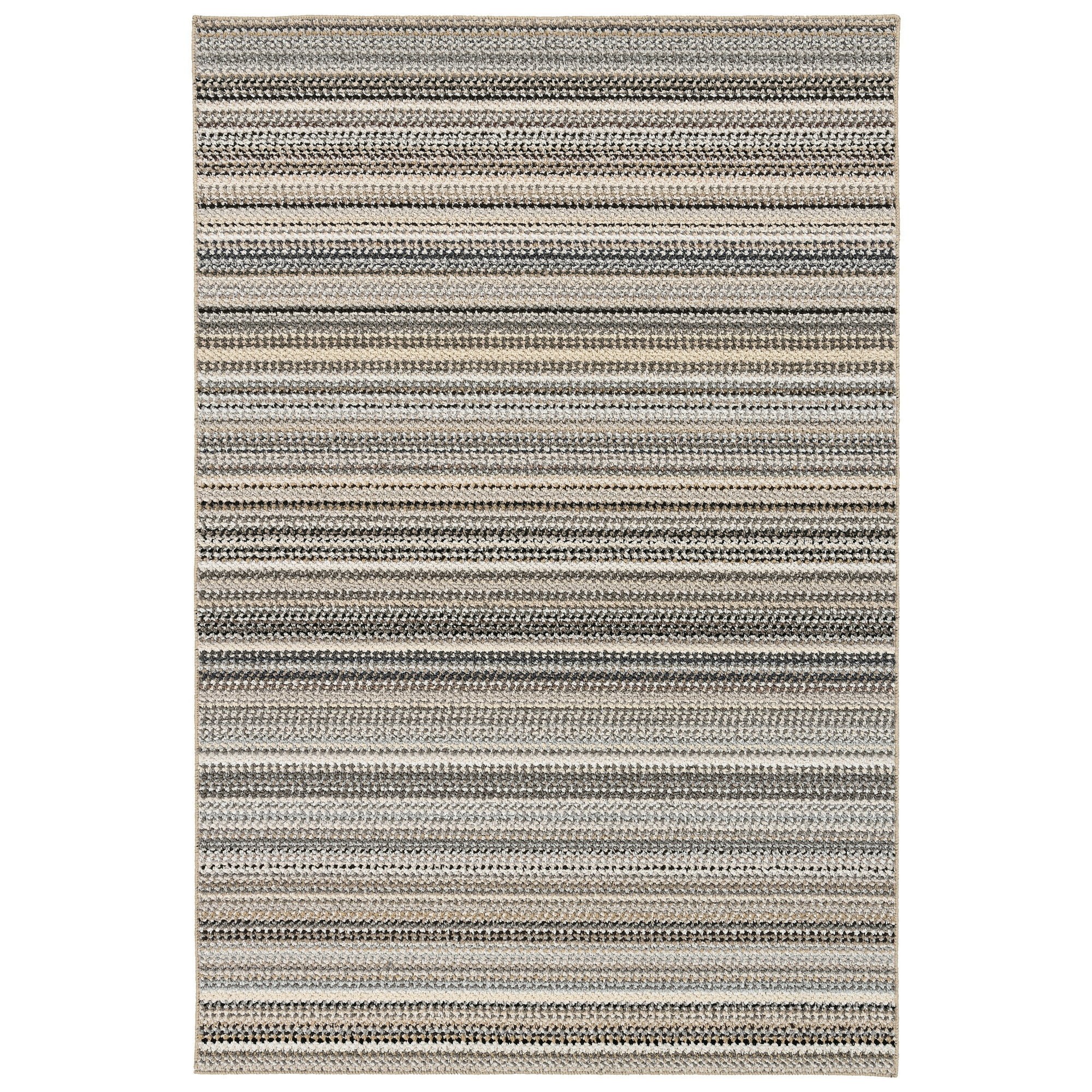 Mainstays Carnival Stripe Polypropylene Indoor Area Rug, Assorted Earth Tones, 3 ft x 5 ft