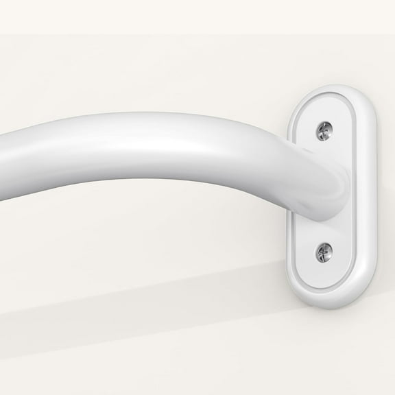 MEC Wrap Around Curtain Rods White, Blackout Heavy Duty Curtain Pole for Windows 72 to 144 Inch, 1" Decorative Room Darkening Curved Modern Drapery Rod (White/Unique Design/All Matel)