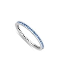thumbnail image 4 of CHOOSE YOUR COLOR Blue Simulated Topaz Round Eternity Stack Ring .925 Sterling Silver Band CZ Female Size 5, 4 of 4