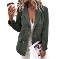 thumbnail image 3 of Abrigo de color puro para mujer, chaqueta de manga larga para mujer, chaqueta con botones cruzados para mujer, chaqueta de solapa para mujer, multifuncional, 3 of 6