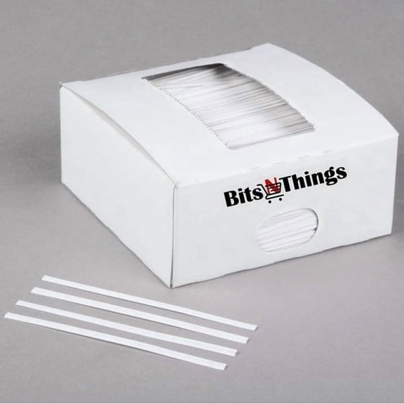 Bits N Things White Twist Ties for Bags | Bulk 2000 Pack with Dispenser Box | 4" Coated Wire Ties Reusable Bread