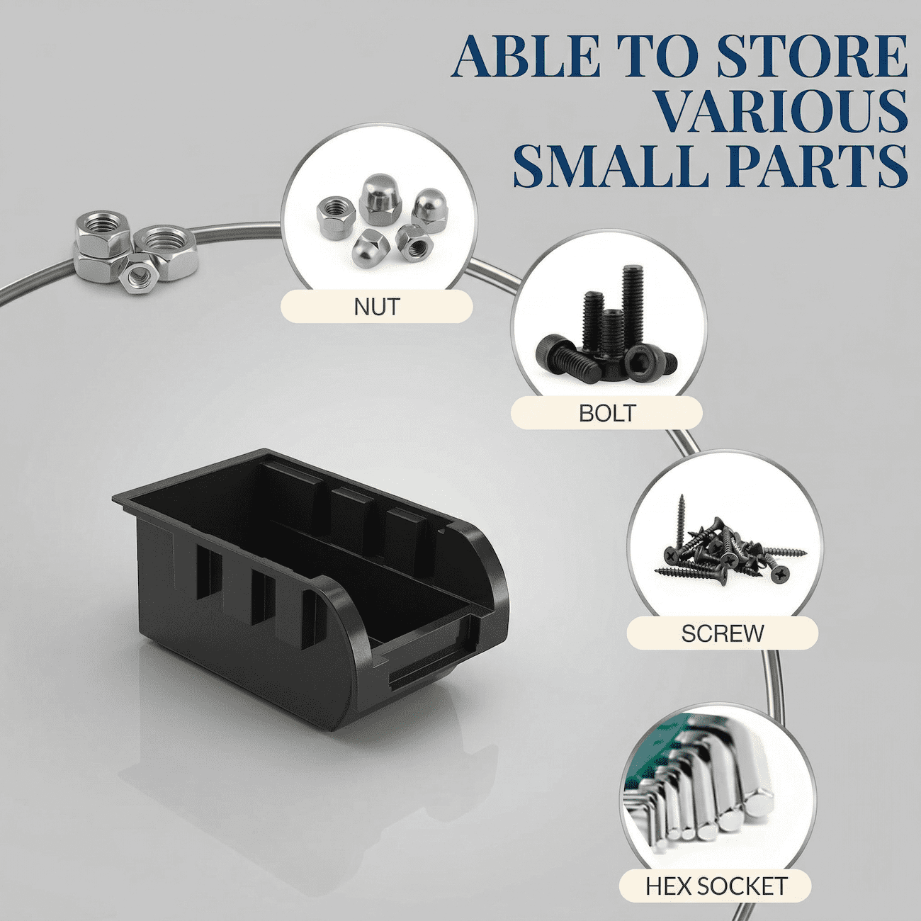 Wall Mounted Storage Bins 60PCS, Garage Storage Bin Organizer with 36 Yellow & 24 Black Plastic Bins, Large Wall Mount Parts Organizer for Screws, Nuts & Bolts, Tool Storage System with Label Slots