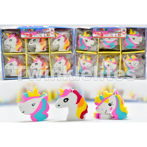 36 Unicorn Erasers Party Favors Bag Fillers Unicornio Teacher Gift Redemption Prizes