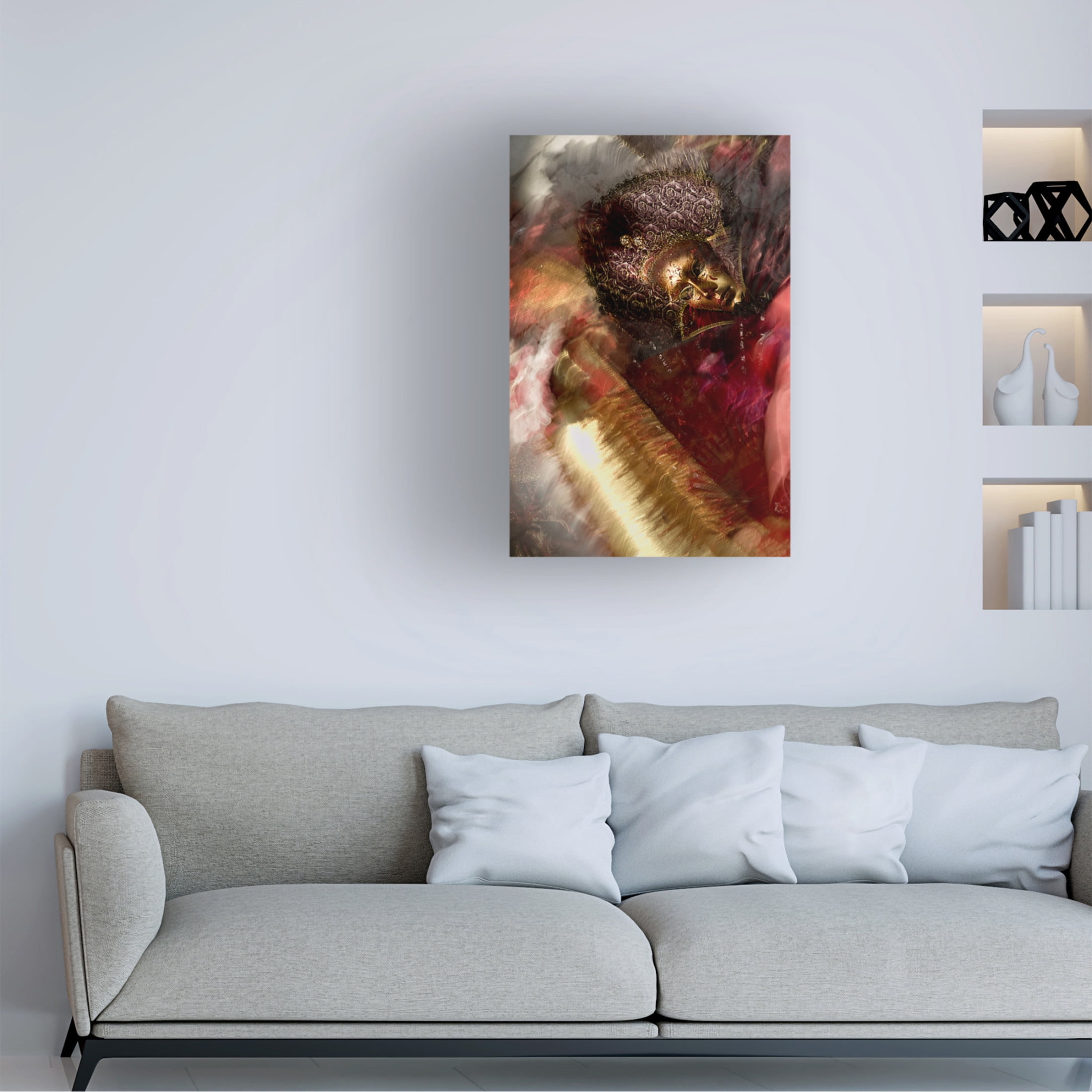Canvas Wall Art - Milan Malovrh 'Gold In Red' Wall Art for Living Room, Bedroom, or Office Décor by Trademark Fine Art - 22 x 32 Inches