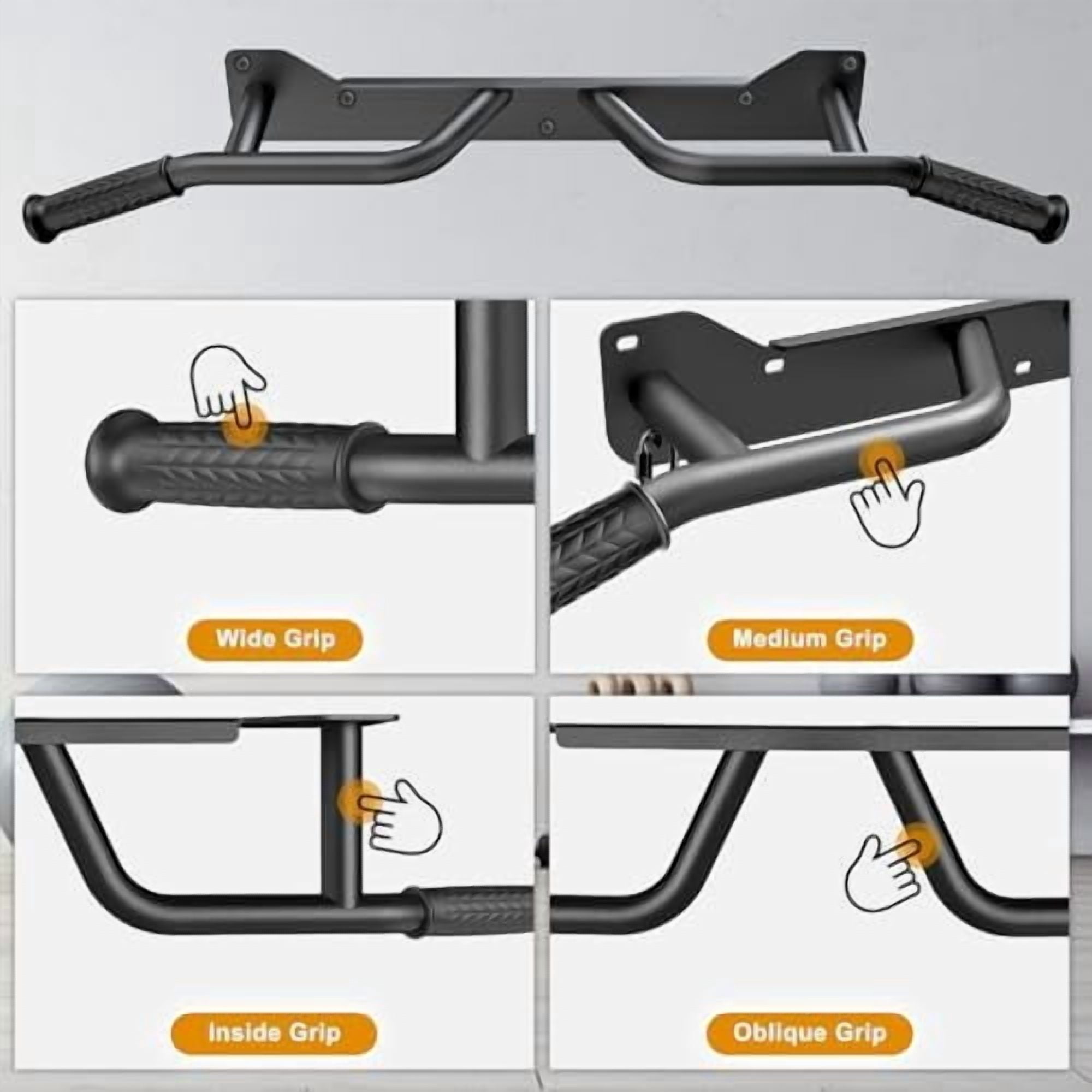 Heavy Duty Wall Mounted Doorway Pull Up Bar, Multifunctional Chin Up Bar, Portable Fitness Door Bar, Body Workout Home Gym System A: 39" Wall Mount Pull Up Bar