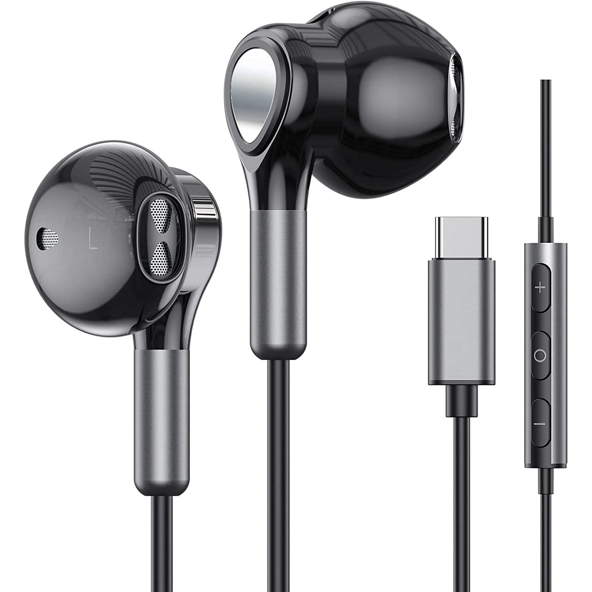 USB C Headphones Type C Earbuds Wired for iPhone 15 Plus Pro Max Earphones Compatible with Samsung and All Type C Devices Walmart