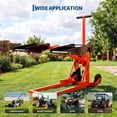 thumbnail image 2 of Garvee Lawn Mower Lift Jack 550 Lbs Capacity, Adjustable Width and Height, Zero Turn Mower Lift with 2pcs 3.3ft Straps, Safety Lock, for Tractors, ATVs, UTVs, Orange, 2 of 8
