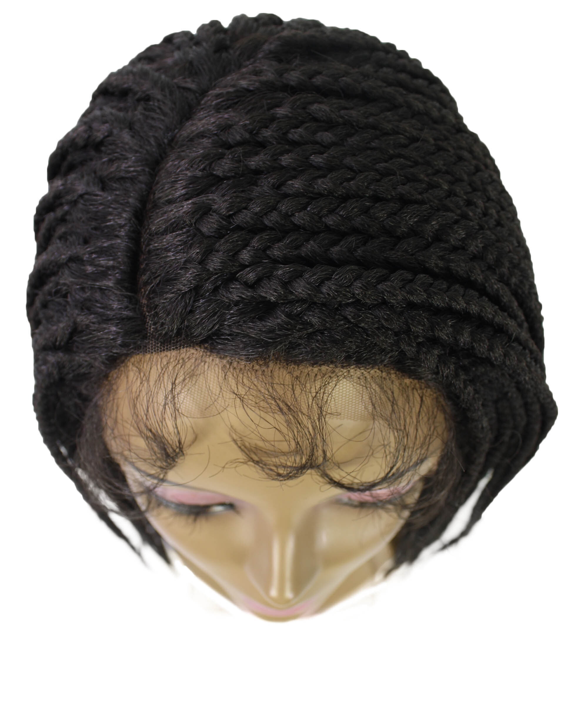 LUXLUXE Samone Curly Braided 21 in Long Braided Wig, Beauty Heat Resistant Fiber, Dark Brown
