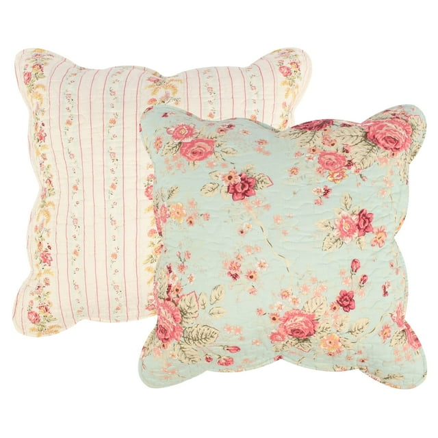 Juego de almohadas Greenland Home, azul rosado envejecido, 45 x 45 cm (x2)