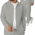 thumbnail image 2 of Men's Wrinkle-resistant Small Plaid Lapel Jacket Suit Men's Fashionable Long-sleeved Trouser Suit, 2 of 5