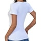 thumbnail image 5 of Tops ACANI básicos acanalados de manga corta para mujer, color blanco, talla XL, 5 of 5