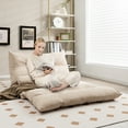 thumbnail image 4 of Costway Convertible Lazy Sofa Bed with 42-Level Adjustable Backrest&2 Lumbar Pillows Beige, 4 of 10