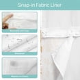 thumbnail image 5 of No Hook Shower Curtain, Farmhouse Orange Small Shower Curtains with Snap in Liner, Vintage Flower Leaf Botanical Plant Waterproof Washable Fabric Bathroom Curtain Sets, 36"W x 72"L, 5 of 9